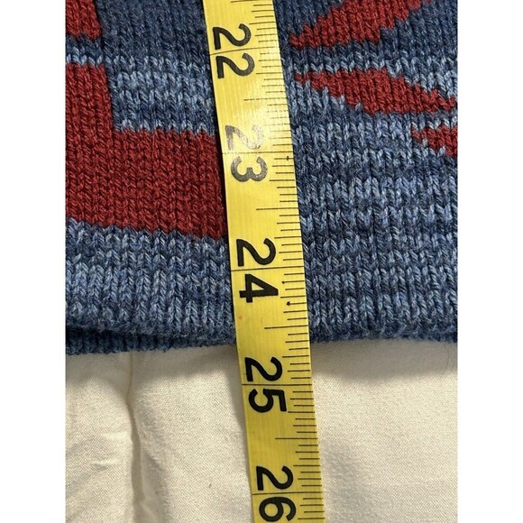 Chaps Southwestern Sleeveless Cardigan Sweater Vest Maroon Green Blue Plus Sz M - Picture 8 of 8